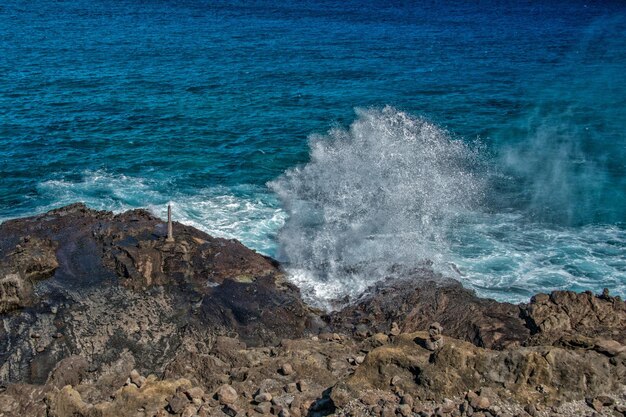 Blow hole in hawaii oahu