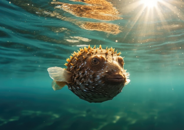 Photo blowfish are species of fish in the family tetraodontidae