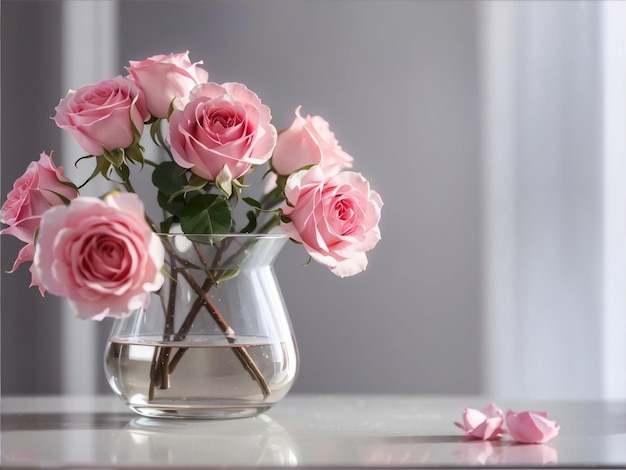 Bloze schoonheid stilleven met roze roos