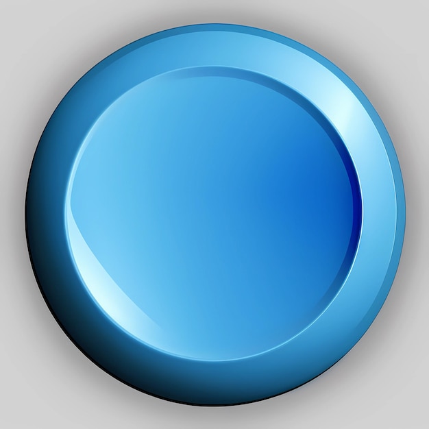 Photo blue 3d button isolated