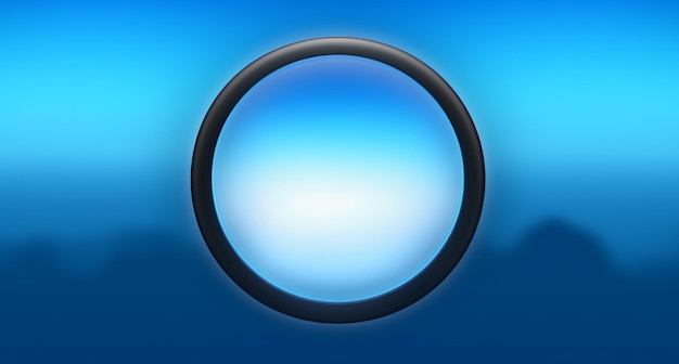 Photo blue 3d circle button icon