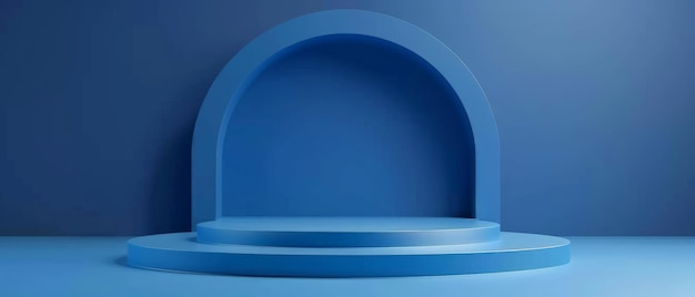Голубая 3D-подиумная минимальная сцена