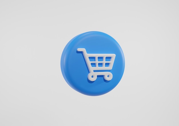 Photo blue 3d render sunglasses in the shopping cart