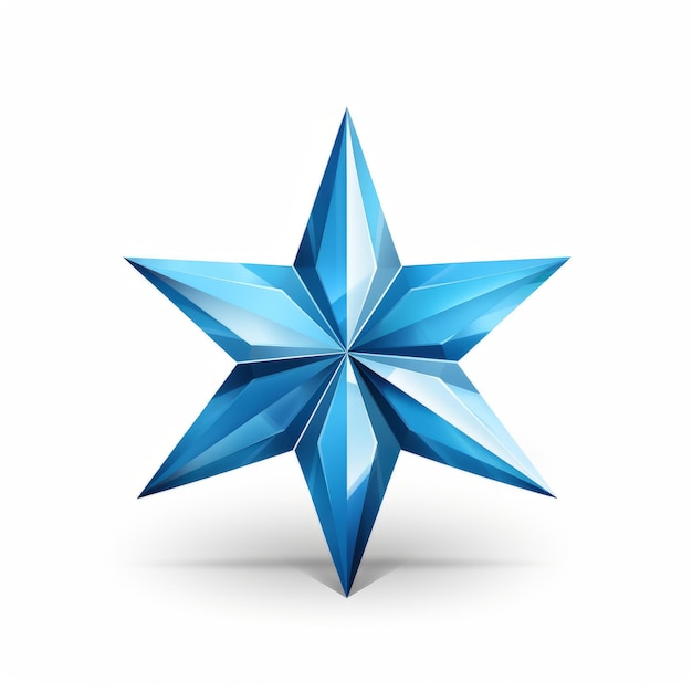 a blue 3d star on a white background