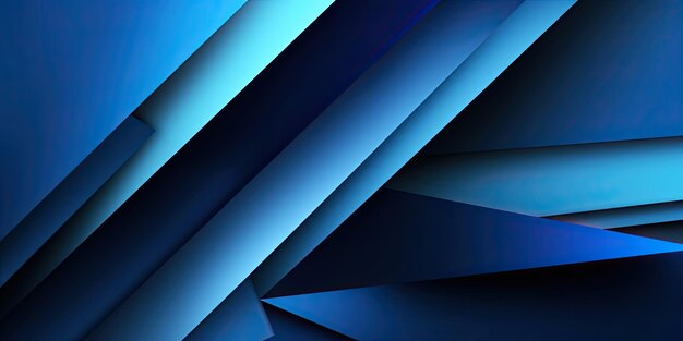 Blue 3d style geometric abstract dynamic shape paper layers background Generative AI