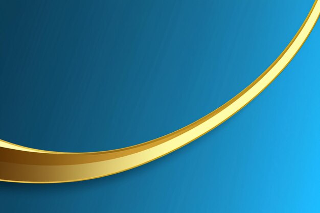 Photo blue abstract background of golden smooth lines