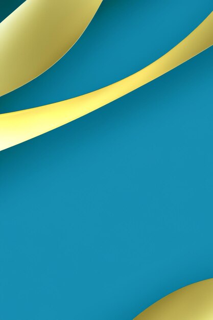 blue abstract background of golden smooth lines