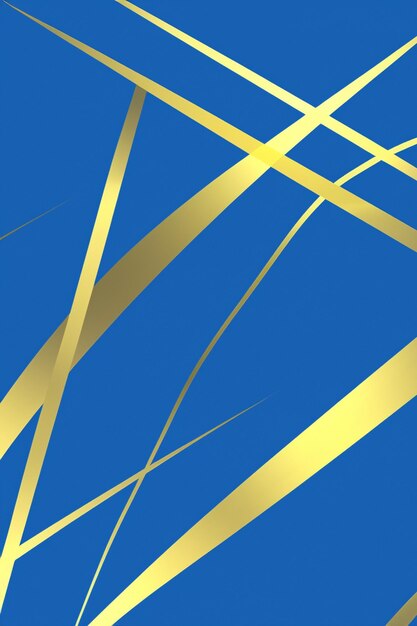 blue abstract background of golden smooth lines