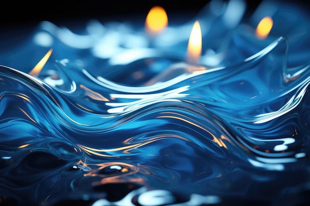 Foto texture di sfondo astratte blu con ondate e onde d'acqua copia spazio generativo ia