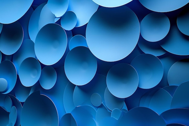 Blue abstract background with circles