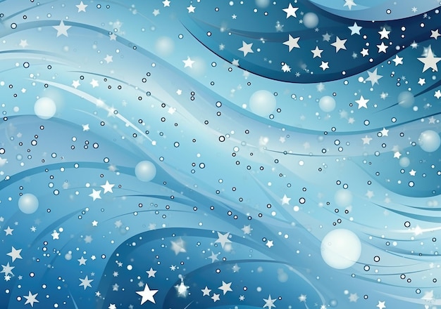 Голубой абстрактный фон с огнями и звездами Рождественский фон Генеративный ИИ