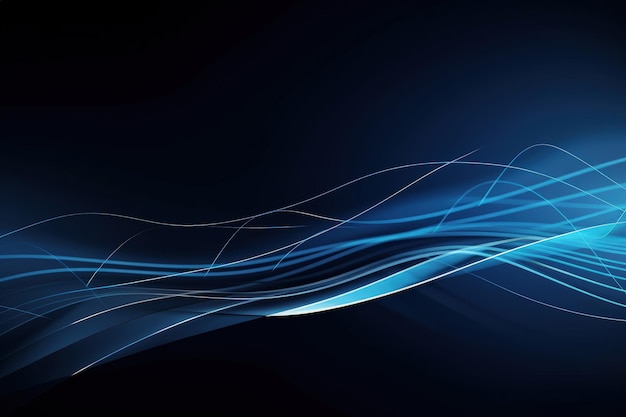 A blue abstract background with lines and waves generative AI