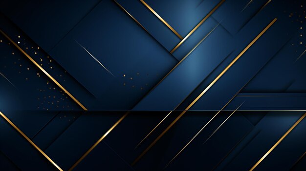 Photo blue abstract background with luxury golden elements