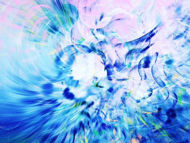 Фото Синий абстрактный фрактальный фон 3d-илюстрация