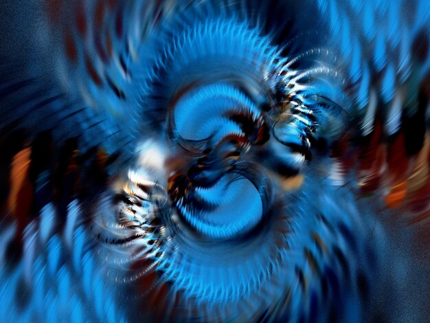 Photo blue abstract fractal background 3d rendering illustration