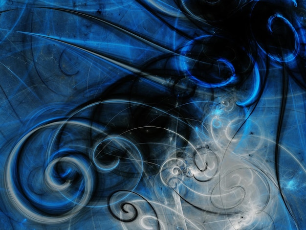 Blue abstract fractal background 3d rendering illustration