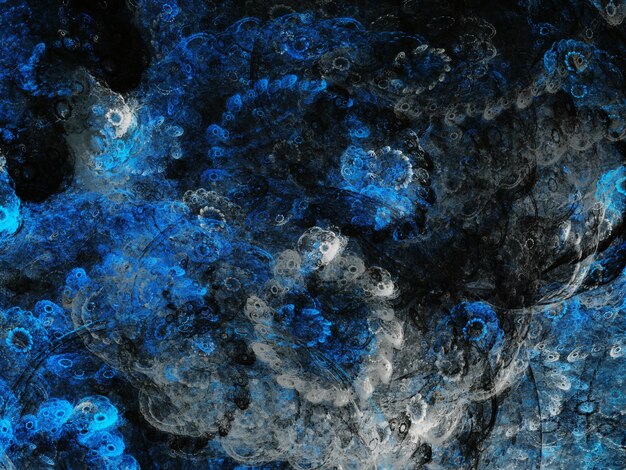 blue abstract fractal background 3d rendering illustration