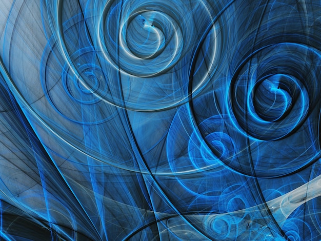 blue abstract fractal background 3d rendering illustration