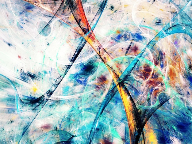 blue abstract fractal background 3d rendering illustration