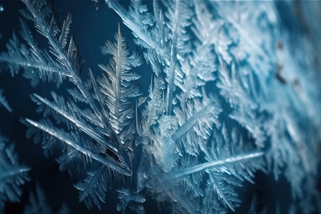 Photo blue abstract frozen background with crystal ice generative ai