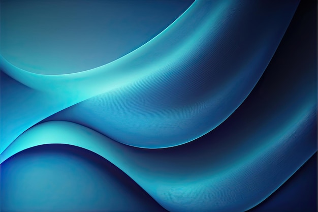 Photo blue abstract gradient wave wallpaper free space made by aiartificial intelligence