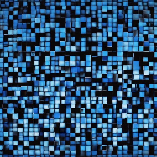 Photo a blue abstract illustration of a black and blue abstract background with squares and squares