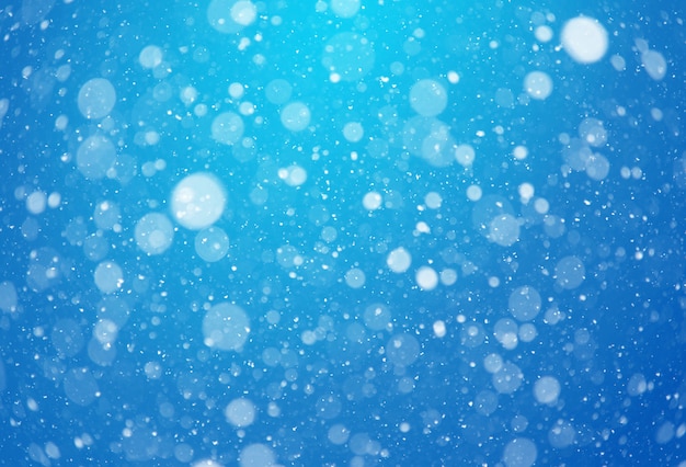 青の抽象的な雪のボケ味