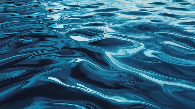 Голубая абстрактная текстура водного фона с волнами и волнами