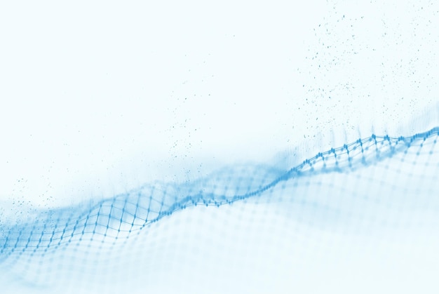Синяя абстрактная волна на белом фоне Синяя цифровая иллюстрация