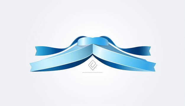 Фото Логотип синей академической ленты в стиле минималистского иллюстратора