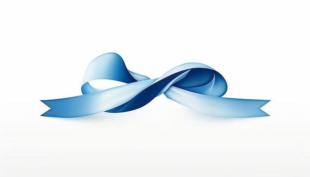 Photo blue academia ribbon logo in the style of minimalist illustrator