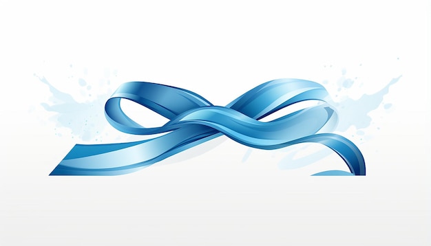 Photo blue academia ribbon logo in the style of minimalist illustrator