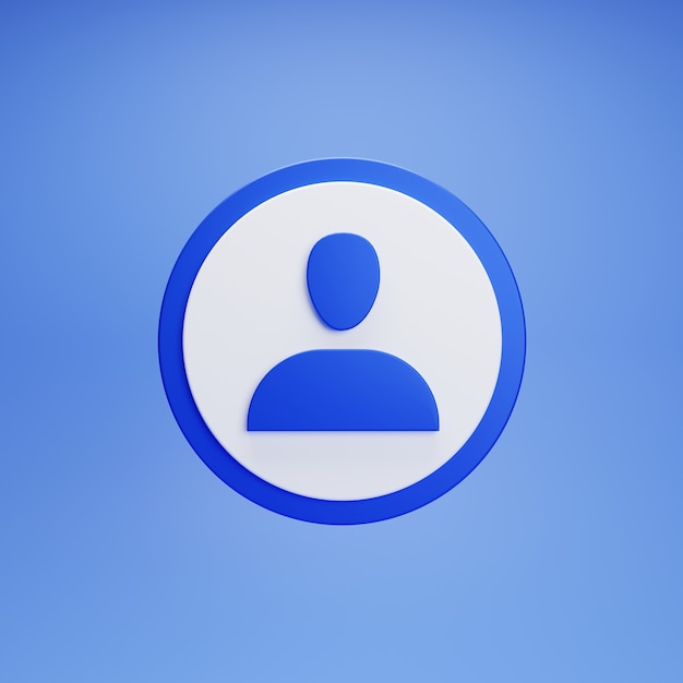 Фото Синяя кнопка профиля учетной записи на синем фоне