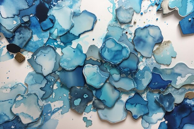 Photo blue alcohol ink watercolor background