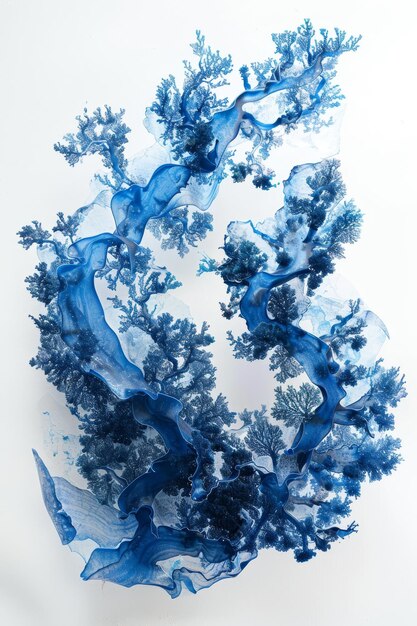 Photo blue algae on white background