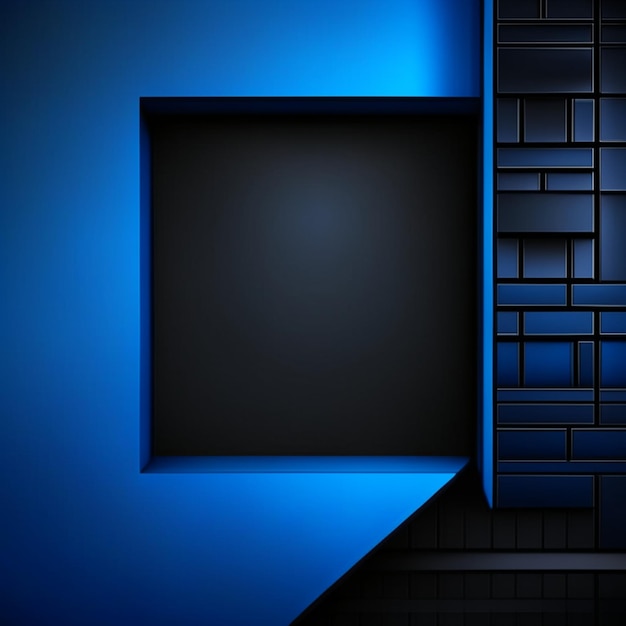 写真 青と黒の正方形の背景 抽象的な壁紙の背景
