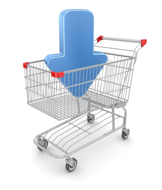 Blue Arrow in Shopping Cart