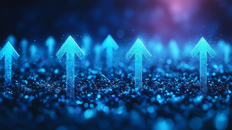 Photo blue arrows up