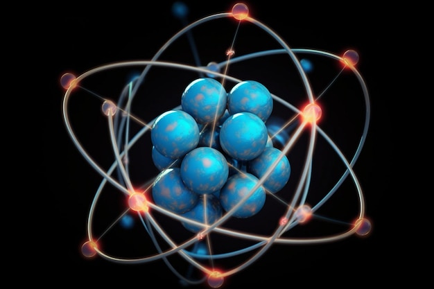 A blue atom has a atom like atom in it.