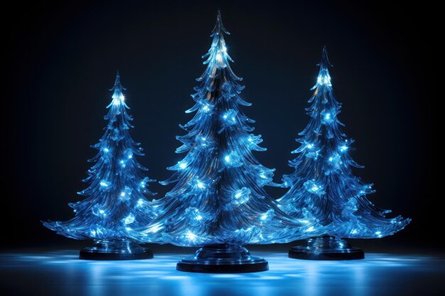 Foto albero di natale sullo sfondo blu