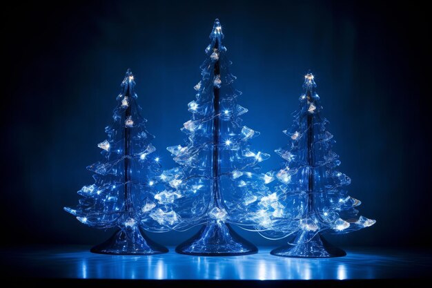 Foto albero di natale sullo sfondo blu