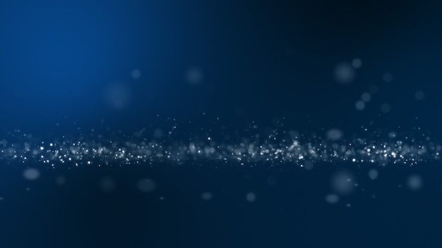 Blue background, digital signature with wave particles, sparkle.