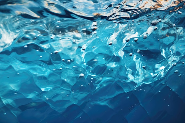 Blue background texture water surface flow abstract water surface generative IA