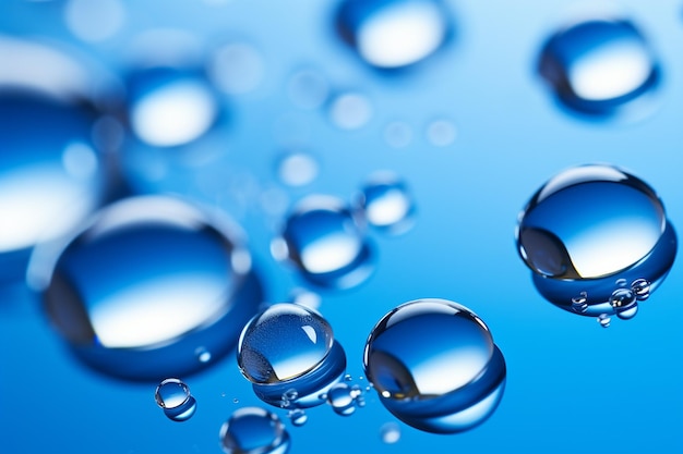 blue background with clear water droplets
