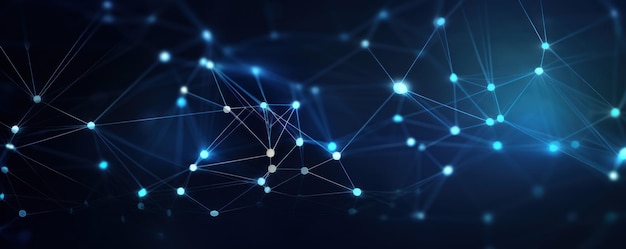 blue background with digital and computer network ai generated