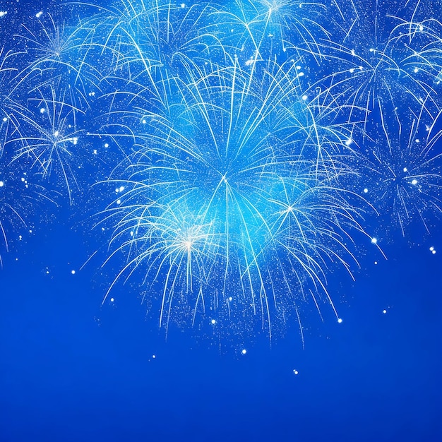 blue background with fireworks for new year