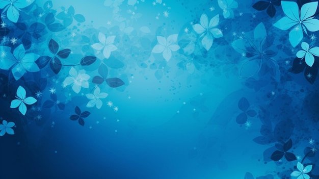 Blue background with flowers and leaves that say " blue "