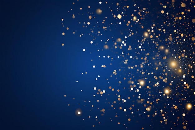 a blue background with a gold glitter on it