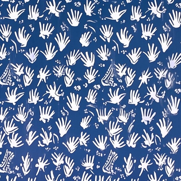 Photo a blue background with hand prints and the words'i'm not a girl '