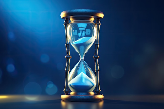Blue background with hourglass